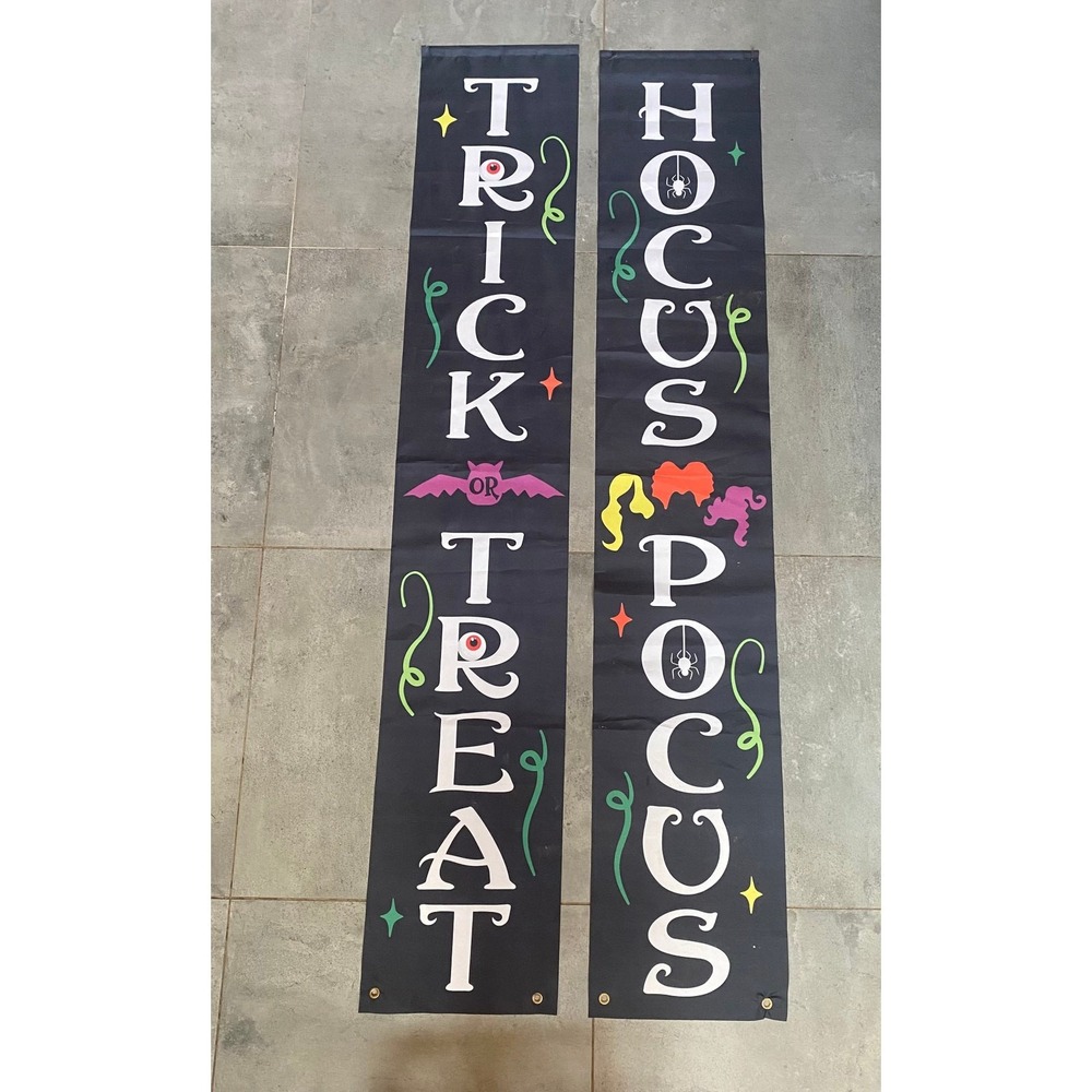 Unbranded Halloween Porch Banners Unisex OS Black Excellent Hocus Pocus 2 Piece